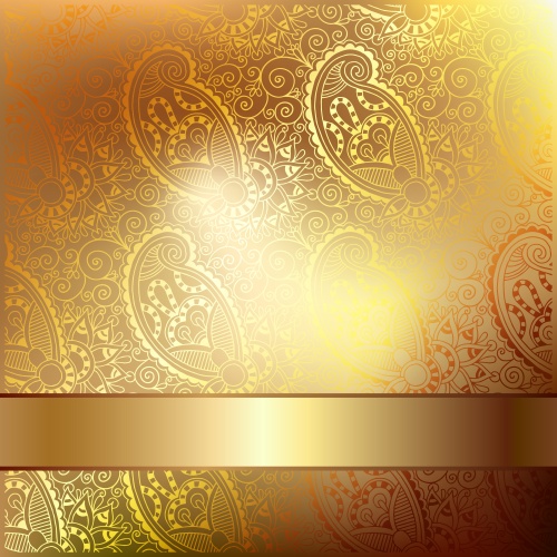 Golden vector backgrounds with beautiful ornaments