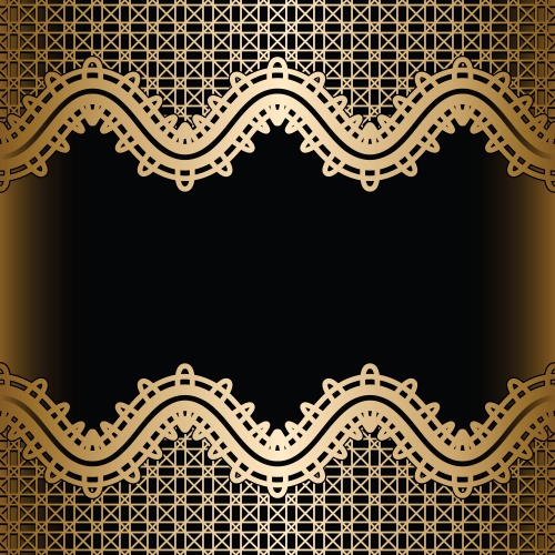 Винтажные фоны с золотыми элементами в векторе, 15 / Vintage background with gold ornament, 15 - vector stock