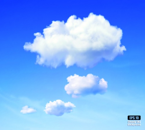Blue Sky with Clouds Vector 2