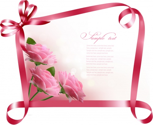 Greeting Cards with Flowers Vector