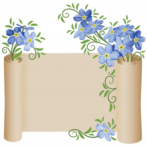       / Vintage scroll with flowers - vector stock