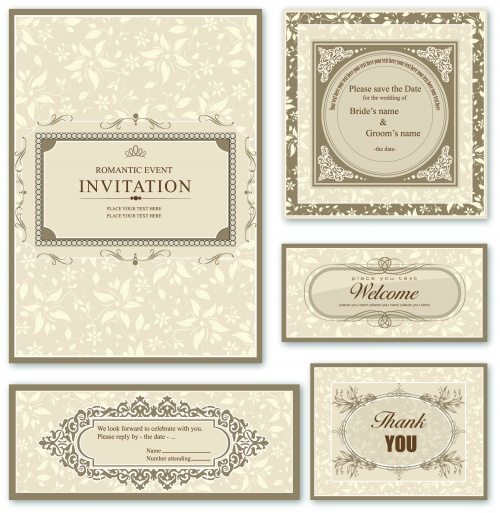 Vintage invitation cards