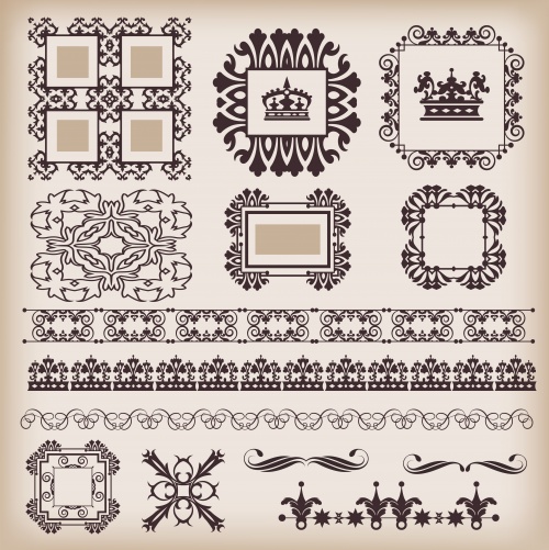 ,    , 10 / Frame and vintage ornaments, part 10 - vector stock