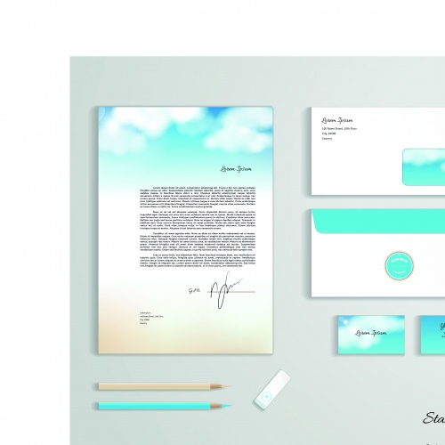        | Blue sky business cards and corporate style vector