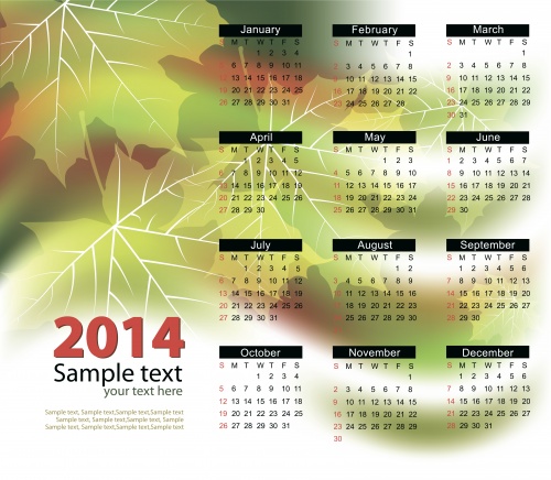   2014 ,  4 / Calendars 2014, part 4 - vector stock