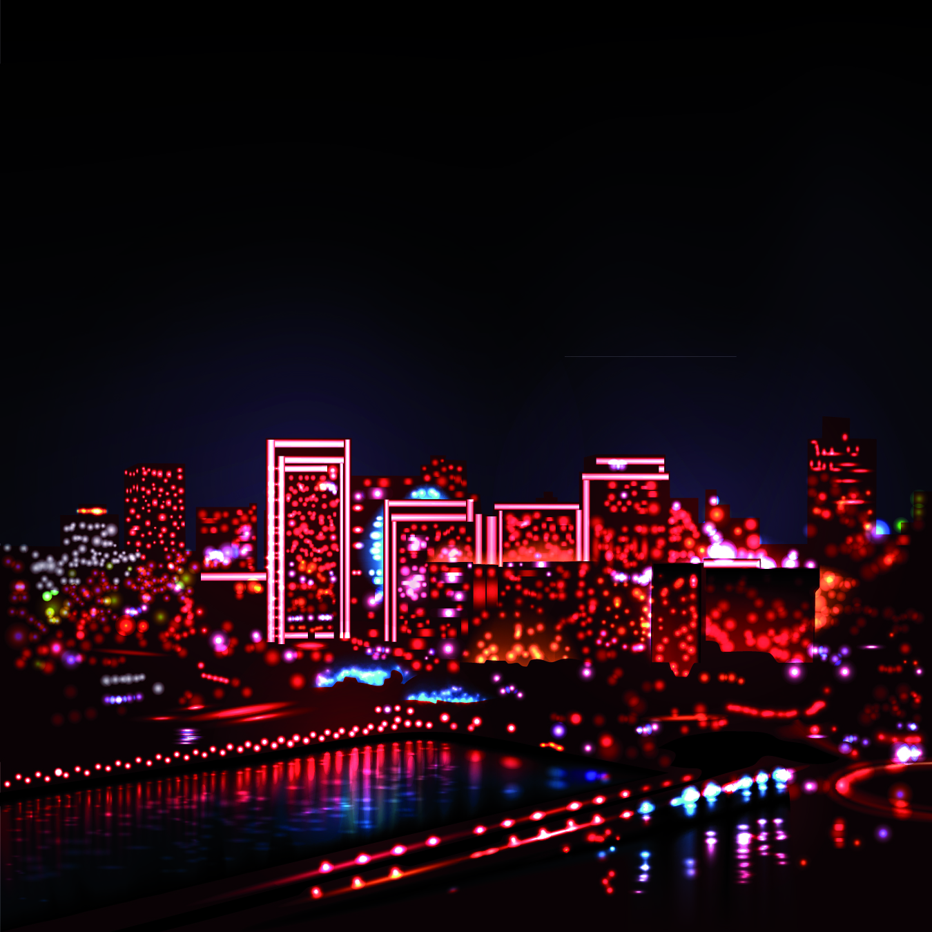 Night City Lights Vector » Векторные клипарты, текстурные фоны