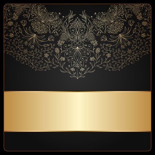 Ҹ       / Black background with gold elements - vector stock