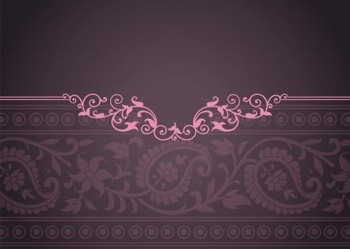 Stock: Wedding template, paisley floral pattern