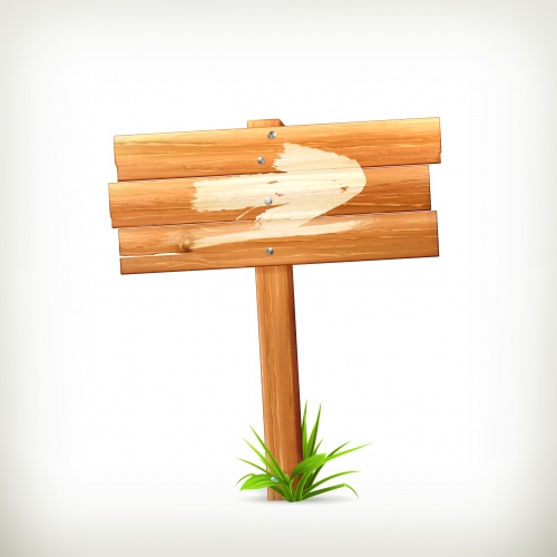     -   | Wooden board in the grass - Stock Vectors