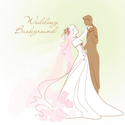 Wedding backgrounds, bride and groom, wedding - vector clipart