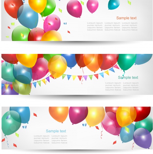 Color Balloons Banners Vector
