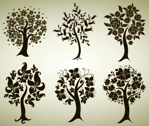 Decorative trees cards design
